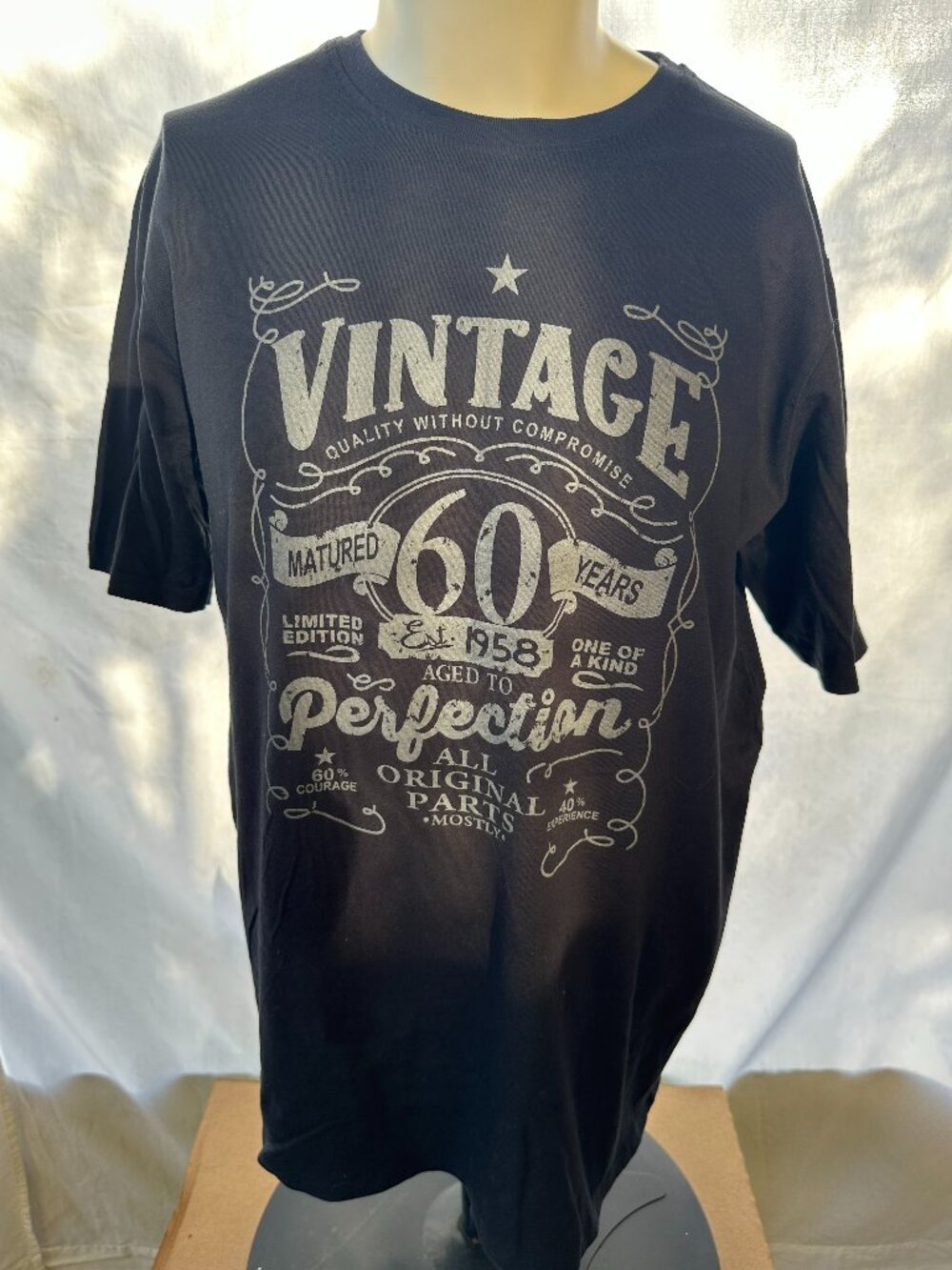 Vintage Matured 60 Years Perfection Men's Black T Shirt Size 2XL XXL